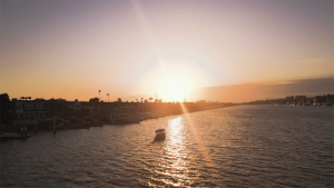 Electric Fantail riding at sunset Lido Marina Harbor