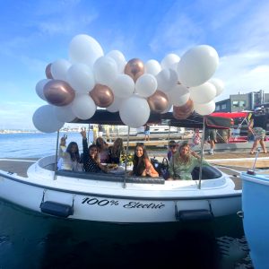 Batchellorette party Newport Beach Vision Electric Boat Rental
