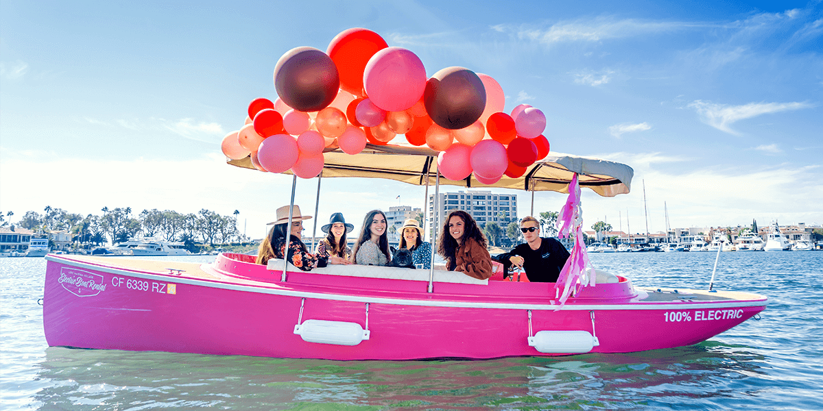 Pink Fantail 217 With Balloon Garland Newport Beach Rental Lido Marina